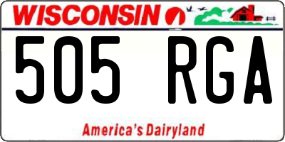 WI license plate 505RGA