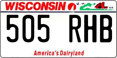 WI license plate 505RHB
