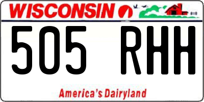 WI license plate 505RHH