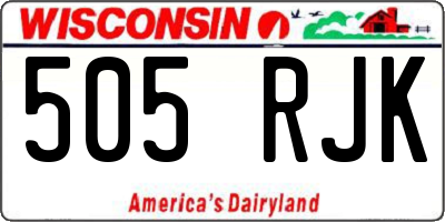 WI license plate 505RJK