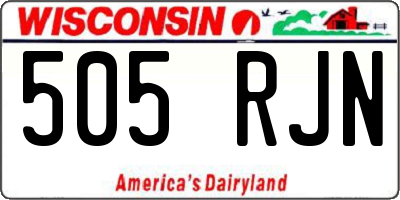 WI license plate 505RJN