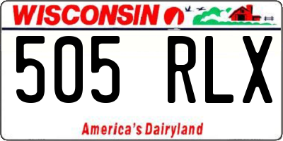 WI license plate 505RLX
