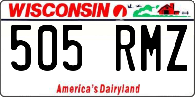 WI license plate 505RMZ