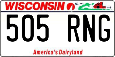 WI license plate 505RNG