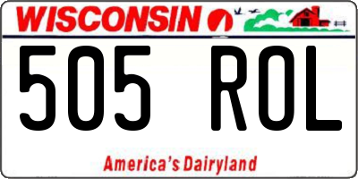 WI license plate 505ROL