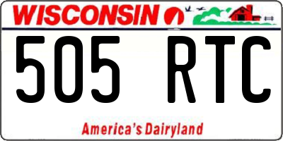 WI license plate 505RTC
