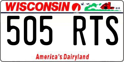 WI license plate 505RTS