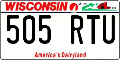 WI license plate 505RTU