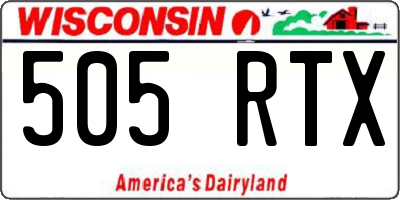 WI license plate 505RTX