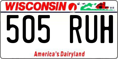 WI license plate 505RUH