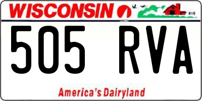 WI license plate 505RVA