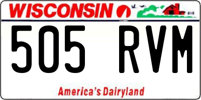 WI license plate 505RVM