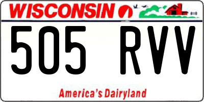 WI license plate 505RVV