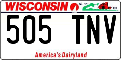 WI license plate 505TNV