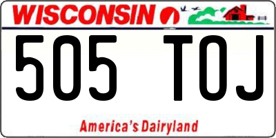 WI license plate 505TOJ