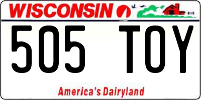 WI license plate 505TOY