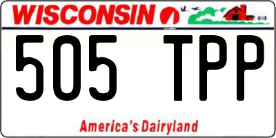 WI license plate 505TPP