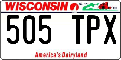 WI license plate 505TPX