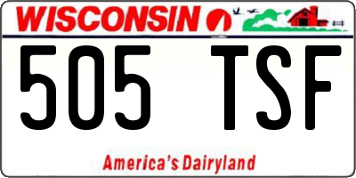 WI license plate 505TSF