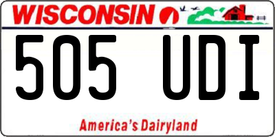 WI license plate 505UDI