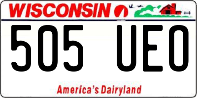 WI license plate 505UEO