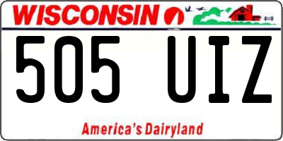 WI license plate 505UIZ