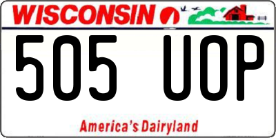 WI license plate 505UOP