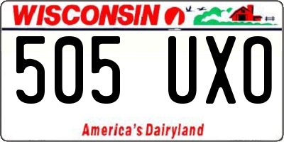 WI license plate 505UXO