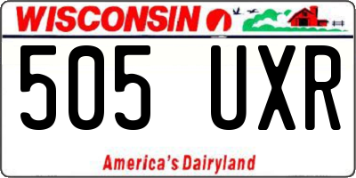 WI license plate 505UXR