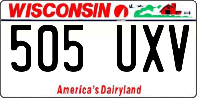 WI license plate 505UXV