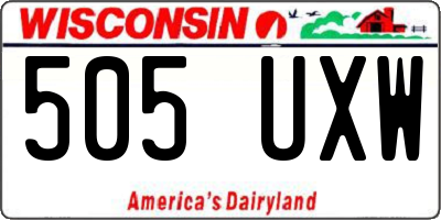 WI license plate 505UXW