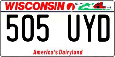 WI license plate 505UYD