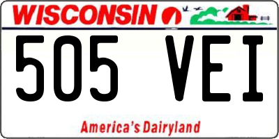 WI license plate 505VEI