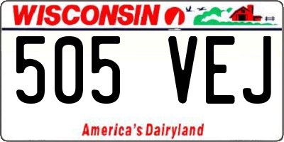WI license plate 505VEJ