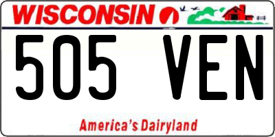 WI license plate 505VEN