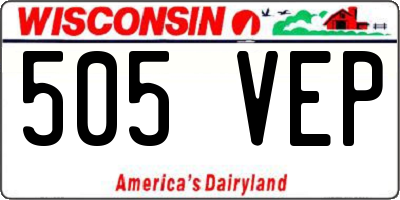 WI license plate 505VEP