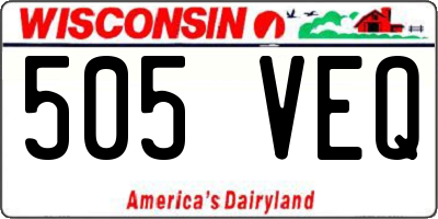 WI license plate 505VEQ