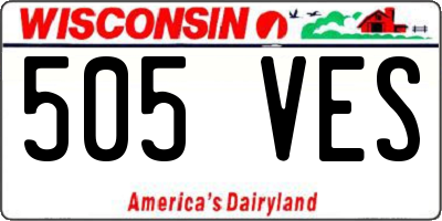 WI license plate 505VES