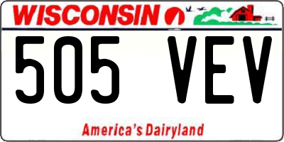 WI license plate 505VEV