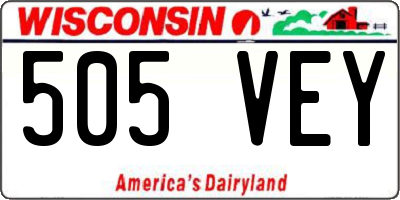 WI license plate 505VEY