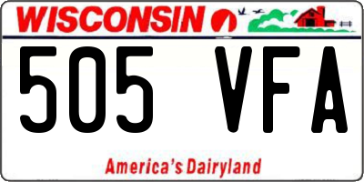 WI license plate 505VFA