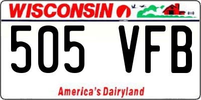 WI license plate 505VFB