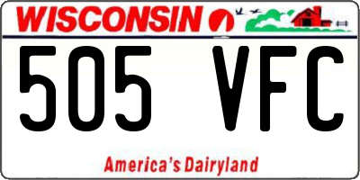 WI license plate 505VFC