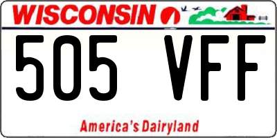 WI license plate 505VFF