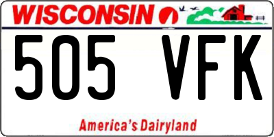 WI license plate 505VFK