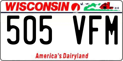 WI license plate 505VFM