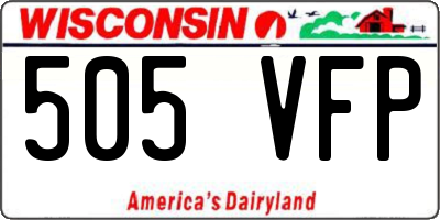 WI license plate 505VFP