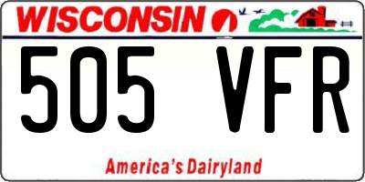 WI license plate 505VFR