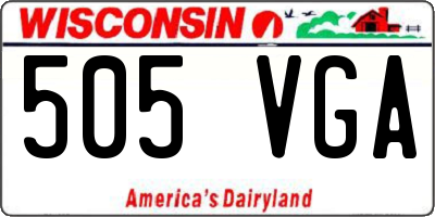 WI license plate 505VGA