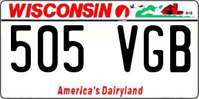 WI license plate 505VGB